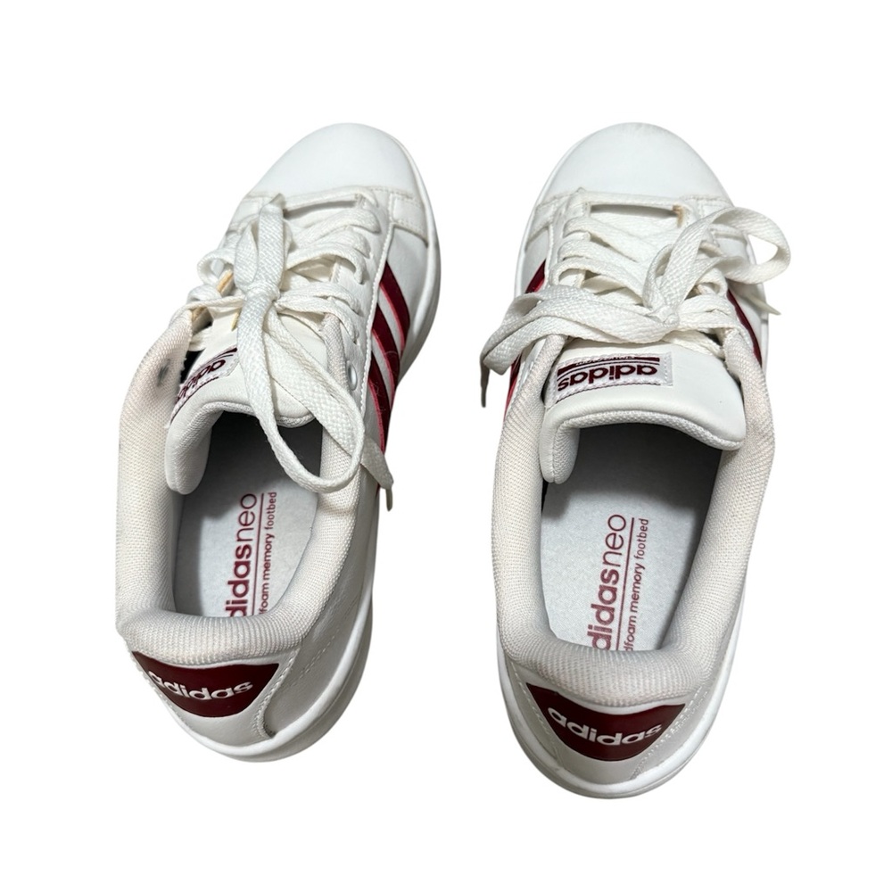 Adidas Cloudfoam White and Red Sneakers